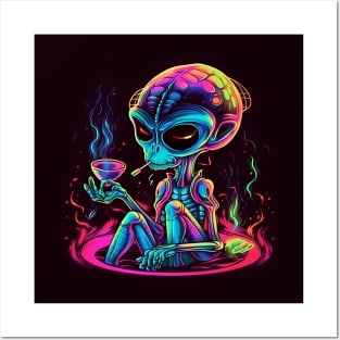 Trippy alien Posters and Art
